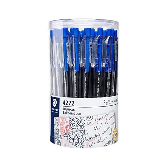 STAEDTLER Office Ballpoint Pen Set, Blue, 50 Count