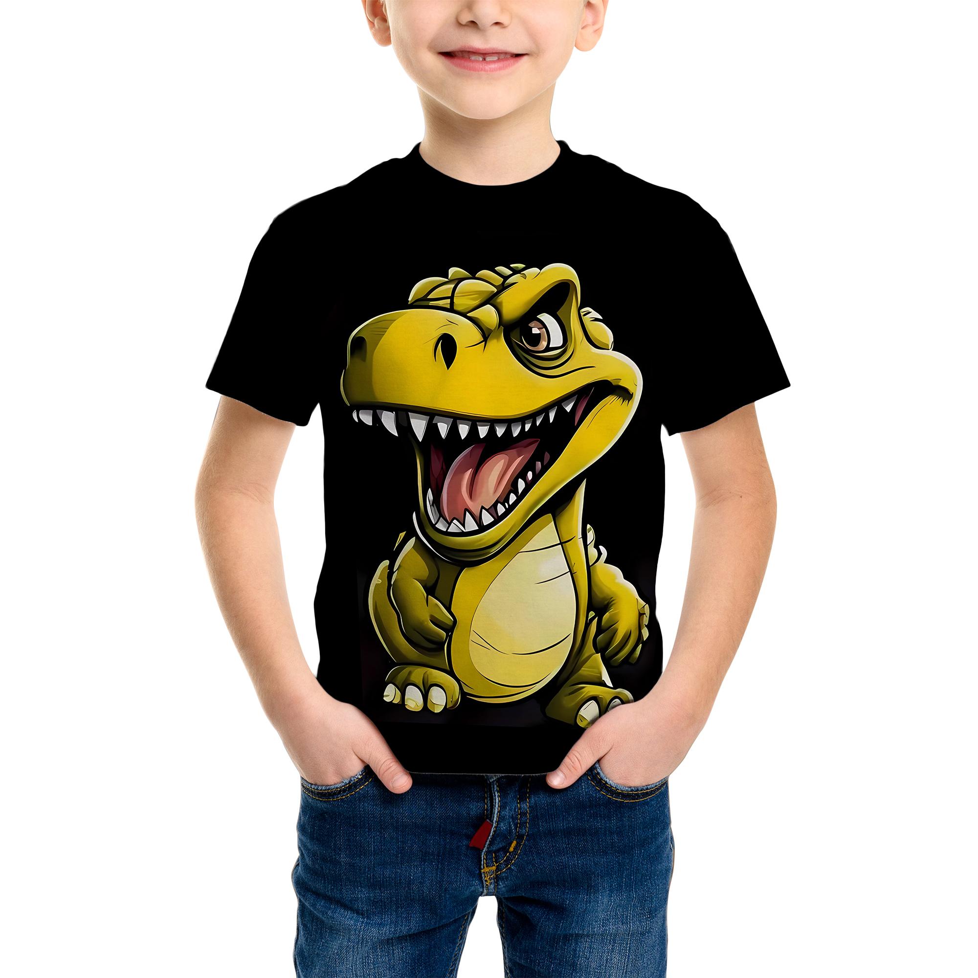 

Men s T-shirt Fashion Funny Dinosaur T-Rex 3D Print Men s Short Sleeves T-Shirt Loose Casual Summer Outdoor Men s and Women s Tees Tops XXS