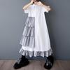Short Sleeve Plus Size Cotton Mesh Vintage New In Dresses for Women Casual Loose Long Summer Shirt Dress