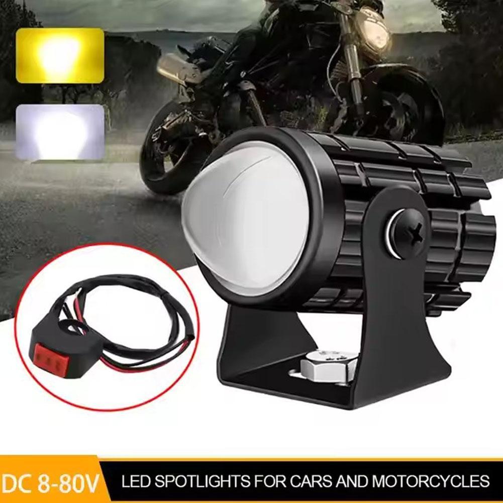 Mini 2-Farben LED-Spotlicht für Motorrad Auto Universal Doppellicht Hohe Leistung Helle Scheinwerferlampe Motorradzubehör D5e9