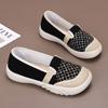 Woman Spring Autumn New Flat sole Canvas Shoes Round Toe Shallow Slip On Thick Sole Non Slip Breathable Light Walking Shoes