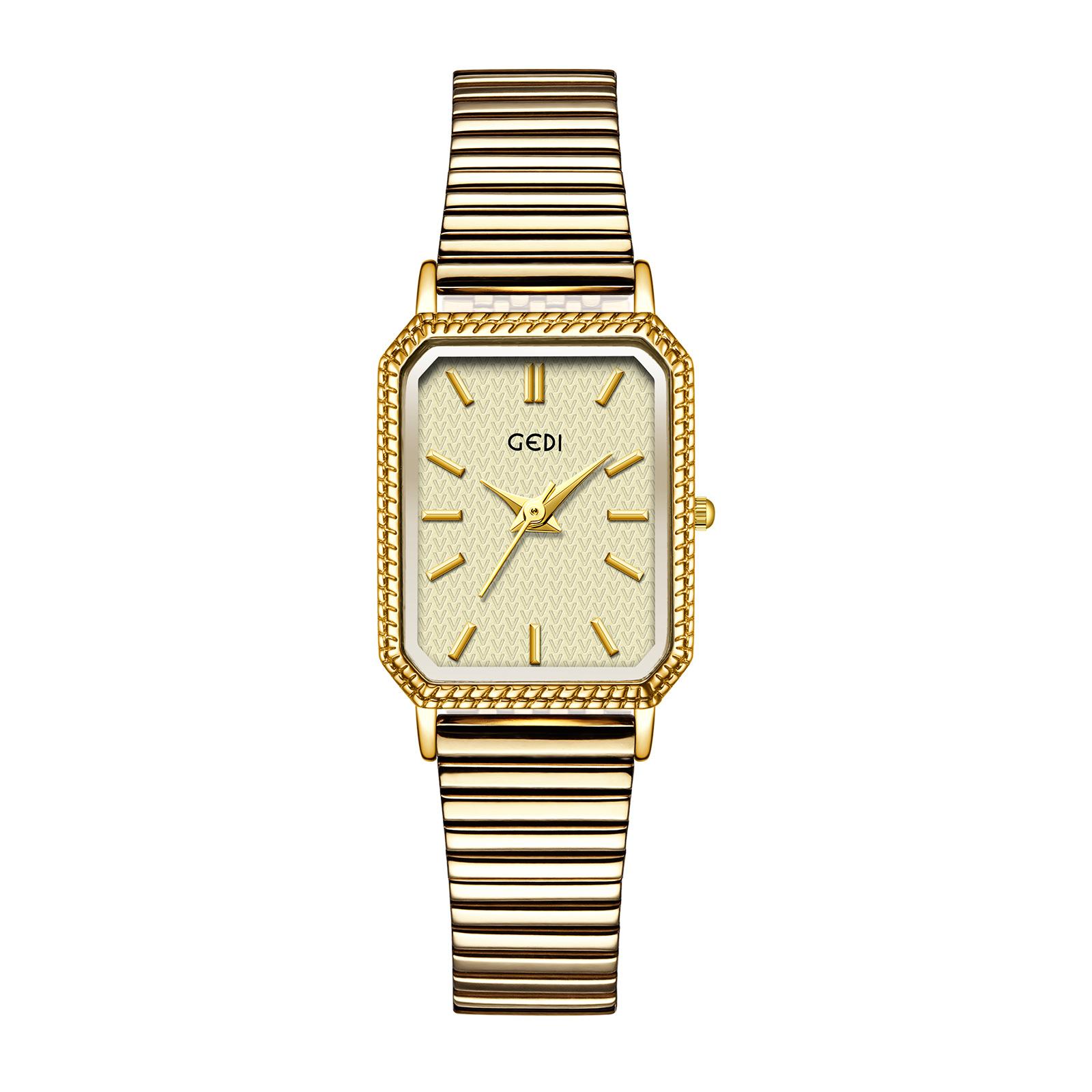 Retro small square plate with women s watch, light luxury niche high-end quartz watch, commuting versatile