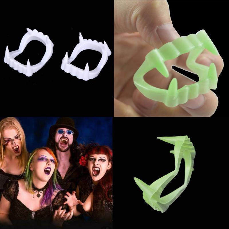 Halloween Party Costume Props Plastic White False Teeth Set Zombie Vampire Fangs Party Decoration Wawazhengfu