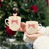 Girl's Heart 3D Bow Ceramic Mug Creative Coffee Cup Girl's Gift Handheld Exquisite Gift