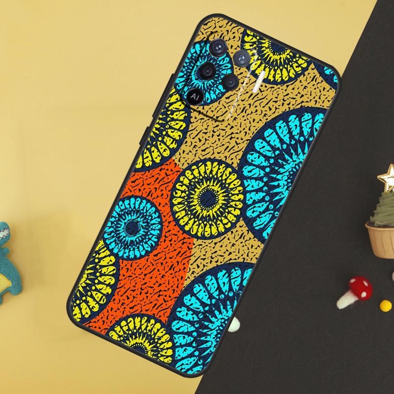 African Wax Pattern Fabric Case For Oppo A80 A60 A40 A54 A74 A94 A18 A38 A58 A78 A98 A96 A76 A16 A15 A17 A57 A5 A6 Pro