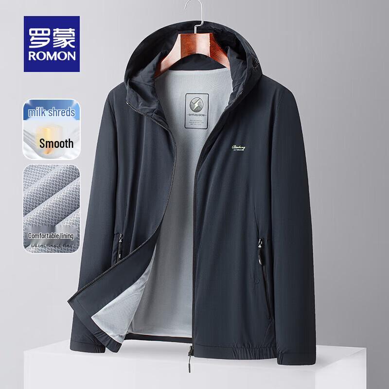 Romon Men s Hooded Milk Silk Casual Jacket JK263 180