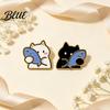 Enamel Kitten Brooch Holding Fish Cartoon Cat Brooch Alloy Badge Pin Pin Animal Clothing Accessories for Backpacks Hats Scarves Jackets Decorative