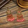 Bohemian Cross-Border Handmade Water Drop Rice Bead Tassel Earrings for Travel Photography