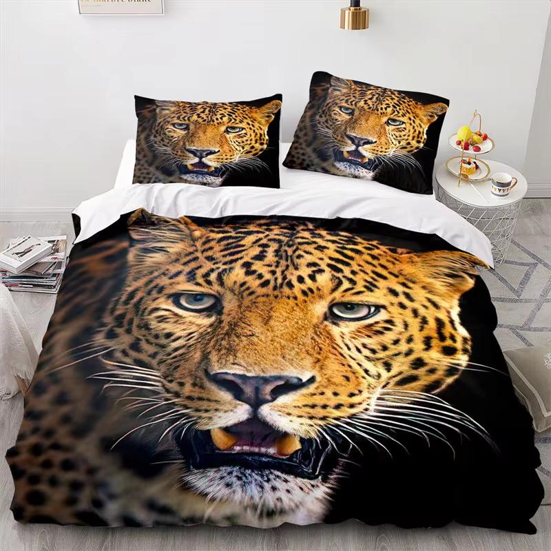 Leopard Duvet Cover Set Twin King Size African Safari Animal Bedding Set Jungle Wildlife Comforter Cover Cheetah Quilt Cover