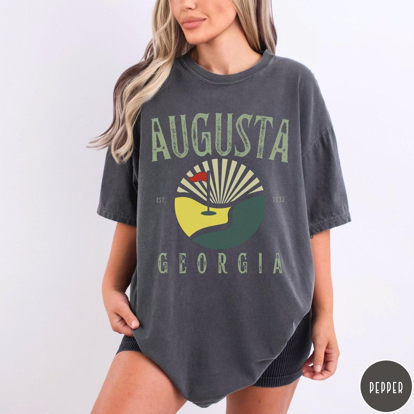 Augusta Georgia Golf Comfort Color t-shirt, Retro Gift for golfer, Peach state Unisex T-Shirt M