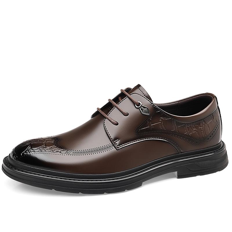

Модные повседневные деловые мужские кожаные туфли в стиле ретро, британский джентльмен, повседневные, для офиса, вечеринки на открытом воздухе, коричневые, для взрослых, свадебные туфли жениха 38 коричневый
