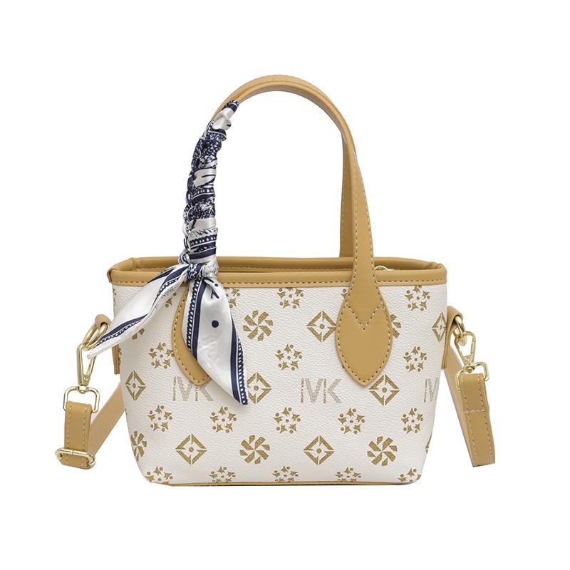 

Premium sense portable bucket bag women s new vegetable basket popular texture niche single shoulder oblique span bag 14cm*8cm*22cm білий