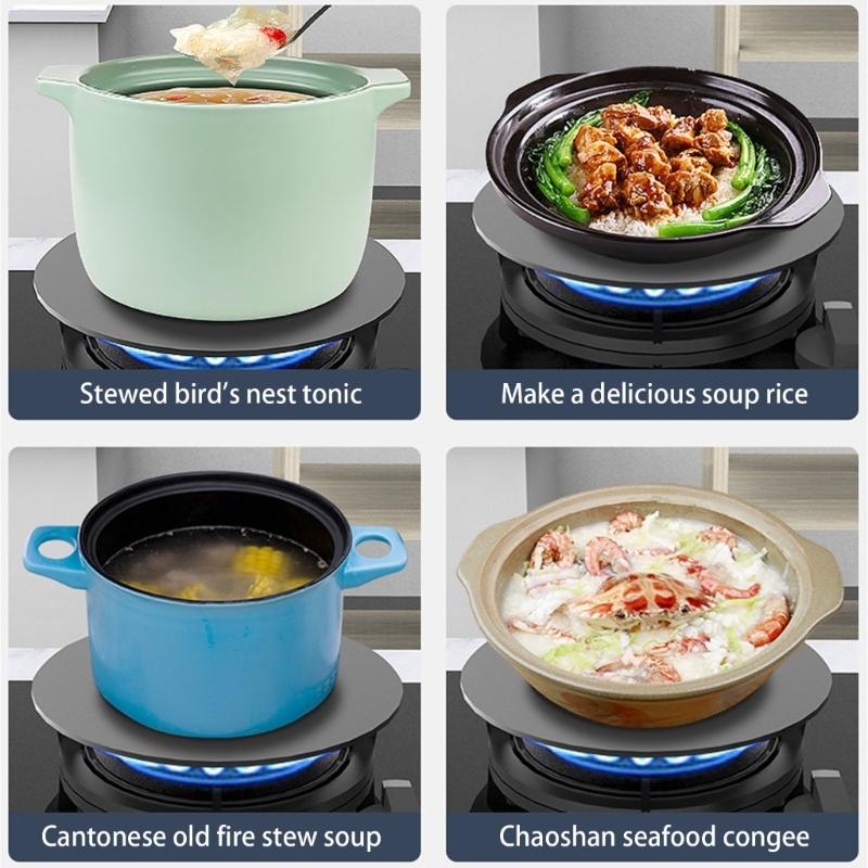 Round Aluminum Heat Conduction Plate Quick Defrosting Tray for Gas Stove Folding Design 6mm Thickness Ideal for Cooking