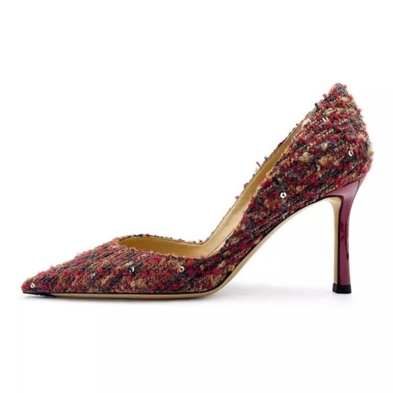 Fashion Women's Fashion Thin Heel Shoes Autumn New Pointed Head Shallow Mouth Suede Slip-on Low-top High-heeled Shoes