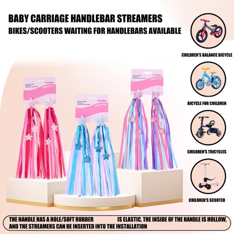 Fashion Bike Handlebar Streamers Colorful Bike Tassels Ribbon Funny Bicycles Ornaments for Girl Boys Easy To Use
