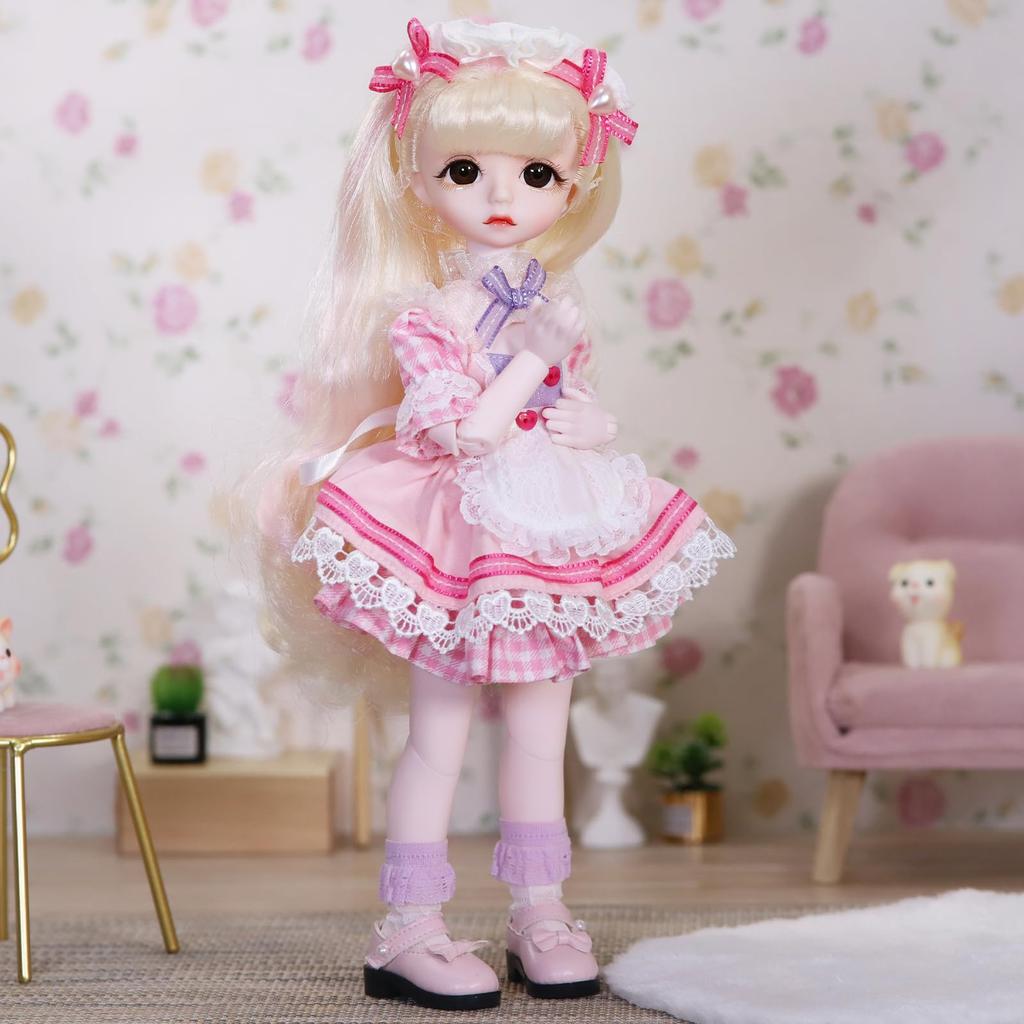 ICY Fortune Days BJD Doll Anime Style Doll Set with 28 Mechanical Perfect for DIY and Girl Doll 1/6 - Joints, Gifts, Decoration, Exercises,