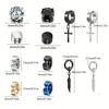Set de Pendientes Magnéticos de Acero Inoxidable con Forma de Cruz y Circonita para Hombres y Mujeres