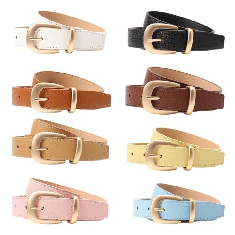 Elegant Skinny Waist Belt Womens Faux Leather Strap Adjustable Gold Buckles Dress Up Essential