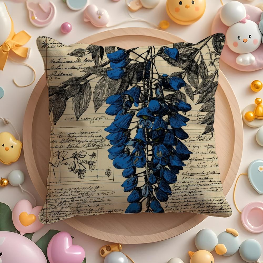 

Wisteria Magazine Print Pillow Case Soft Plush Fabric DoubleSided Printed Cushion Cover Warm Winter Sofa Pillow Case 30x30cm
