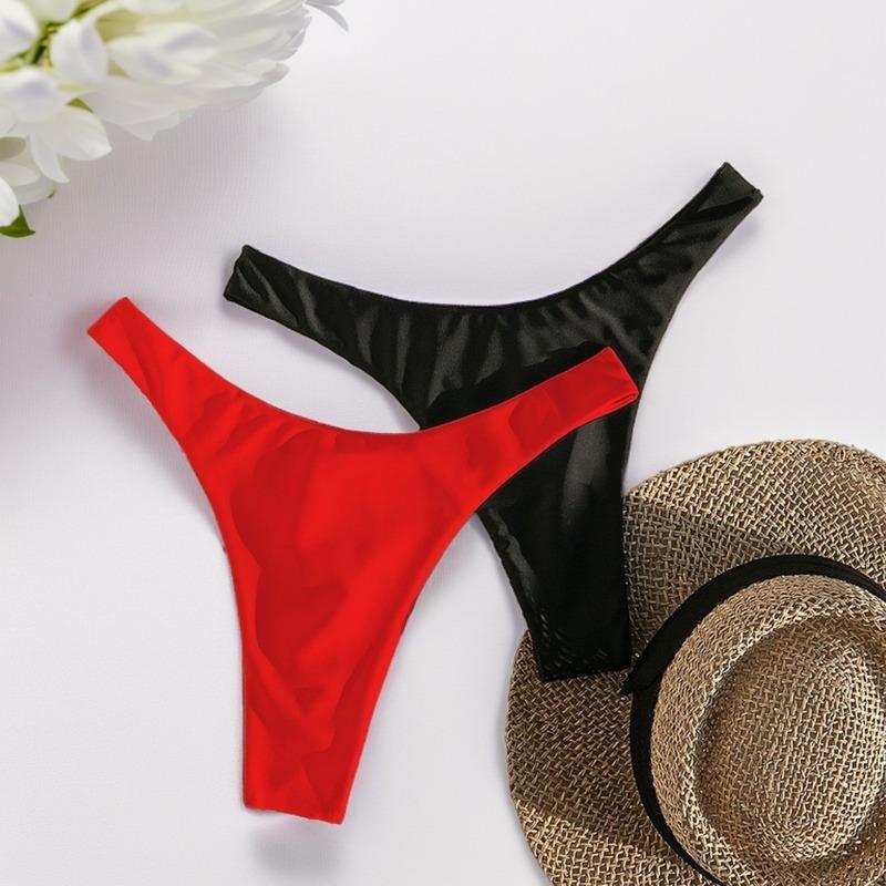 New Sexy Wrinkled Solid Color Two-piece Swimsuit Swimsuit Women's Trunks