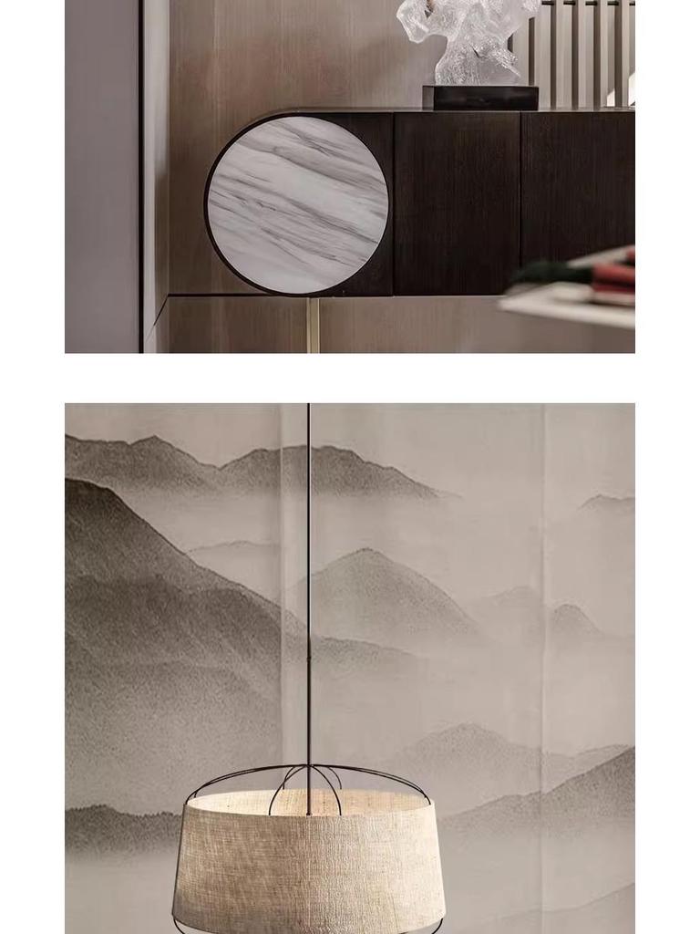 Zen Chinese Style Tea Room Chandelier: Elegant Fabric Lamp for Bedroom, Restaurant, or Bar