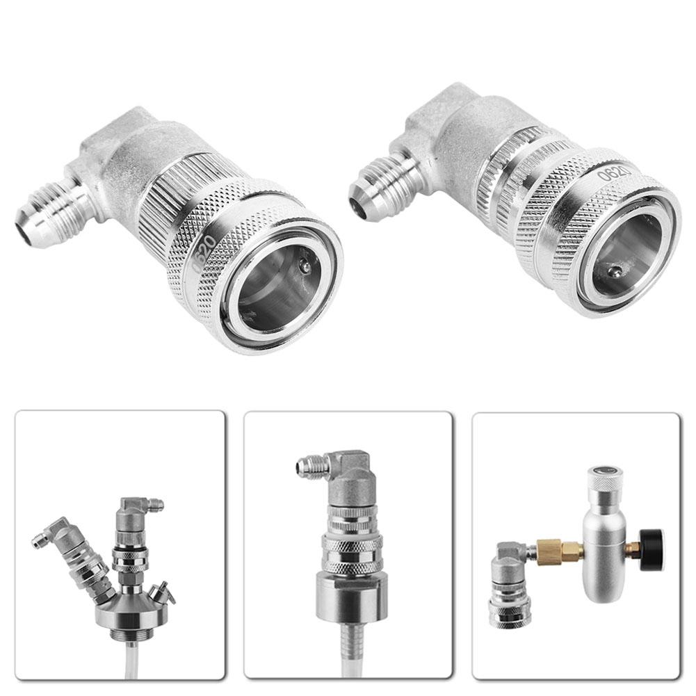 2PCs Keg Coupler Adapter Quick Connector Dispenser Stainless Steel Ball‑Lock MFL1 4‑Inch