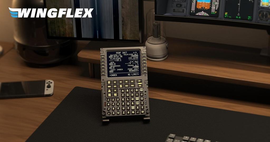 Wingflex B777 CDU Flight Simulator Controller with Realistic Aircraft Precision and PC Compatible Feel, Control, Plug-and-Play Design, (B777)