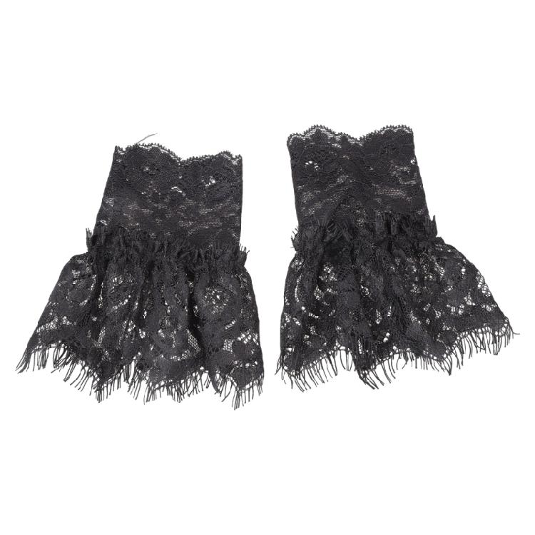 Модные кружевные манжеты на запястье, съемные кружевные фальшивые рукава для женщин, украшение чёрный