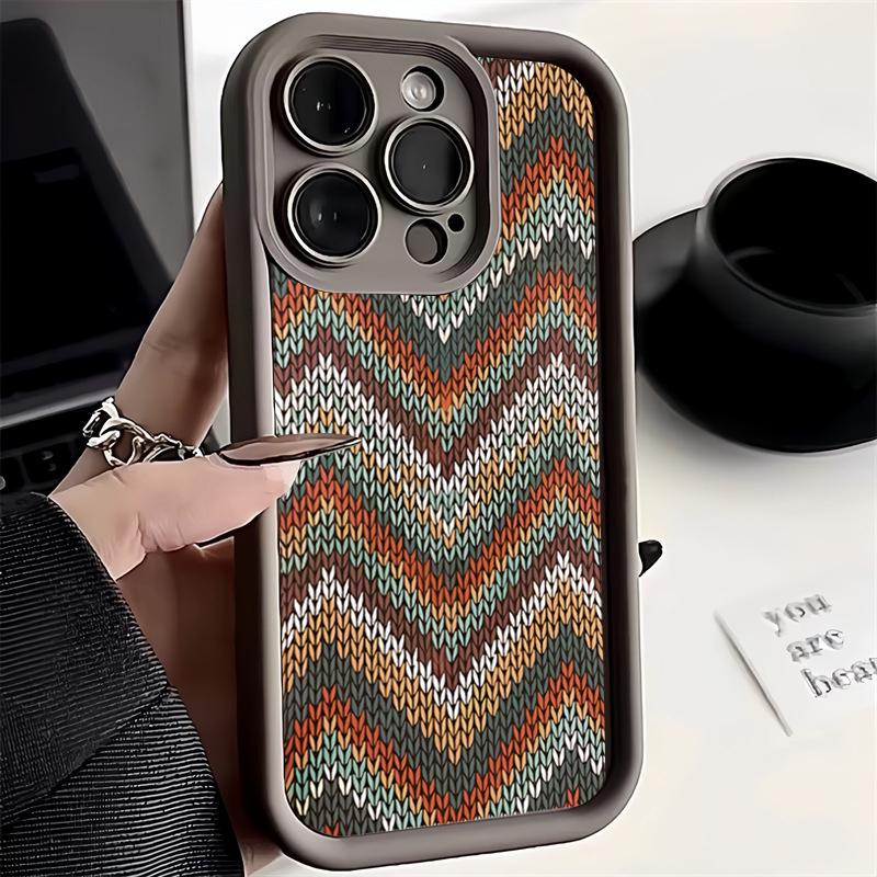 Bohemian Style Sweater Pattern Phone Case For iPhone 16 15 14 13 12 11 Pro Max X XS XR 7 8 Plus Fashion Shockproof Back Cover