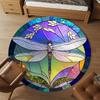 1pc Dragonfly Stained Glass Round Chair mat office Area Rug - Non-Slip, Floor Mat for Office, Bedroom, Ideal home decor gift c0112035