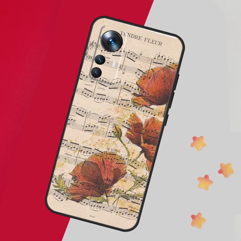 Sheet Music Case For Xiaomi 14 13 15 Ultra 11T 12T 13T 14T Pro Cover For POCO X7 Pro X3 X5 X6 F5 F6 F7