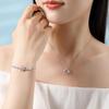 S925 Sterling Silver Heart & Fish Tail Necklace - Versatile Niche Design, Forest Style Clavicle Chain