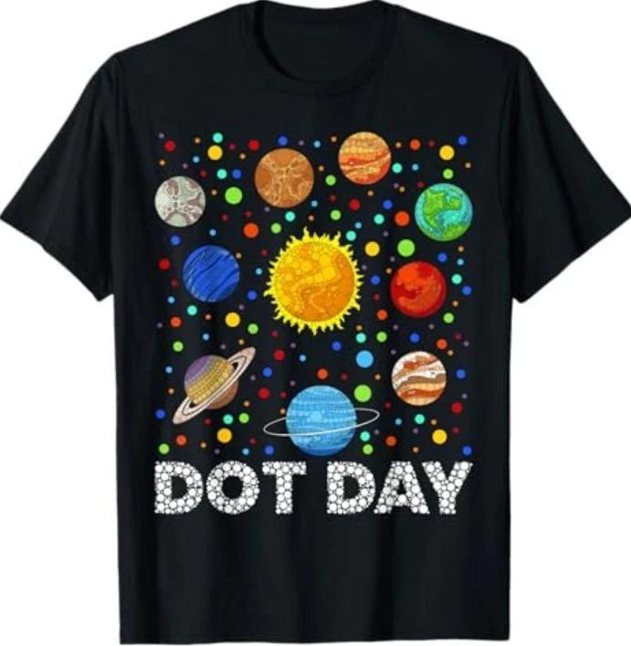 Funny Planets Polka Dot Happy Dot Day Art T-Shirt 3XL