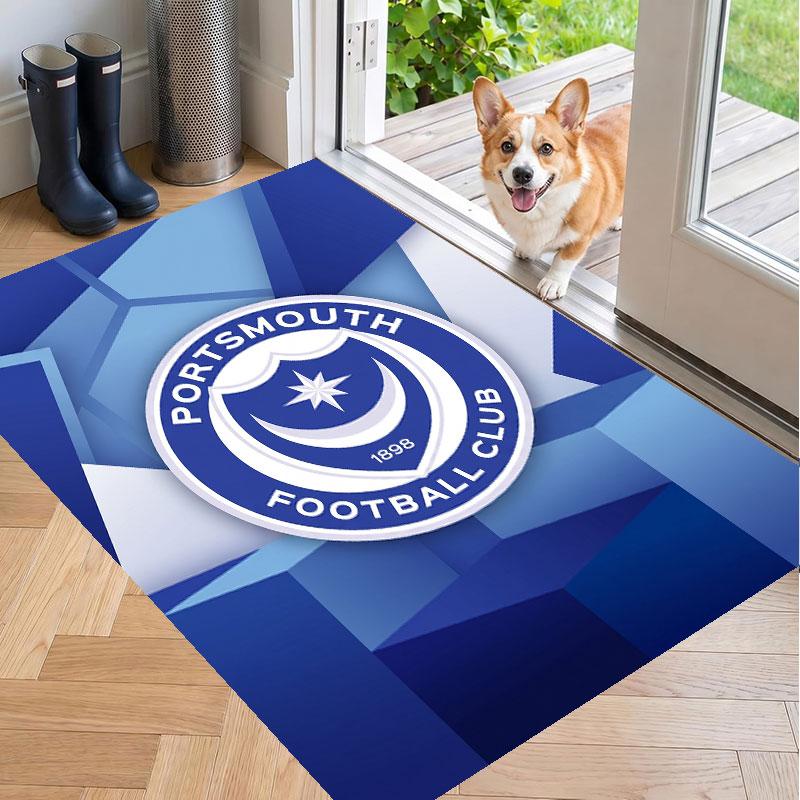 Weicher Teppichboden Portsmouth FC Muster Teppichboden Dekorationsmatte für Heimzimmer Dekoration