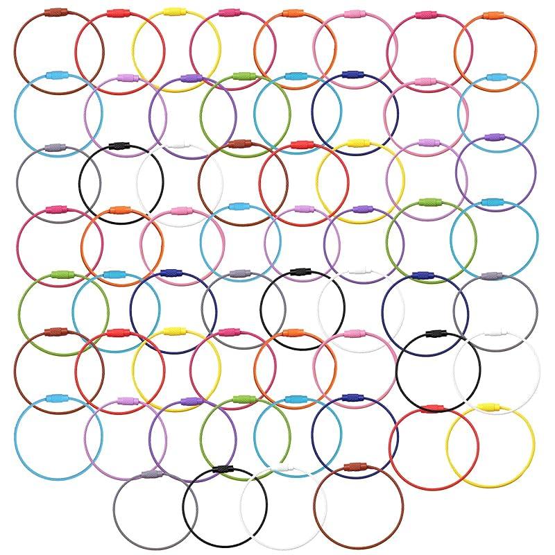 

[nijimomo] key ring wire Set of 30 pieces in 15 colors color key chain ring stainless (60)
