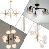 PATIKIL Threaded Extension Rod, 5 Sets 11.8" M10 X 1mm Fine Thread Lamp Pipe with Lamp Pipe Nipples for Pendant Light Island Lighting Chandeliers