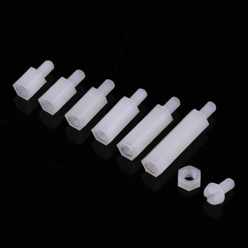 180pcs White M3 Hex Male Female Standoffs Screws Nuts Assortment Kit With Box