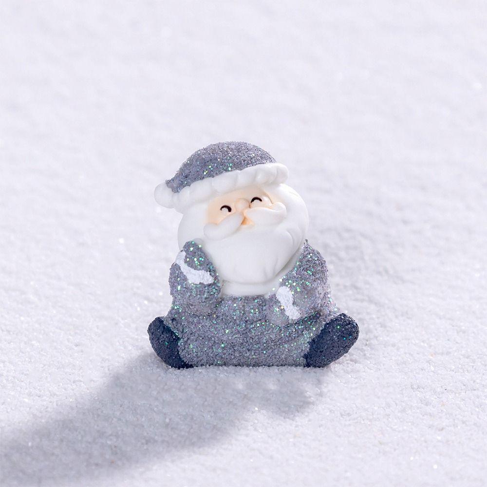 10pcs Cartoon Christmas Elderly Sled Figurine Cute DIY Mini Santa Claus Ornament Handmade Resin Crafts Santa Claus Statue