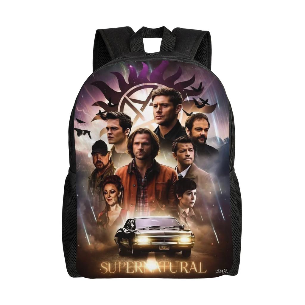 Carry On My Wayward Son Backpack Cool High School Business Daypack Supernatural Movie Symbols College Shoulder Bag Outdoor