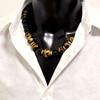 Ishiki 4A Gold Carved Dragon Onyx 20mm Necklace with Natural Tiger Eye Stones (16mm) Good luck with money, career, and wealth. Includes original