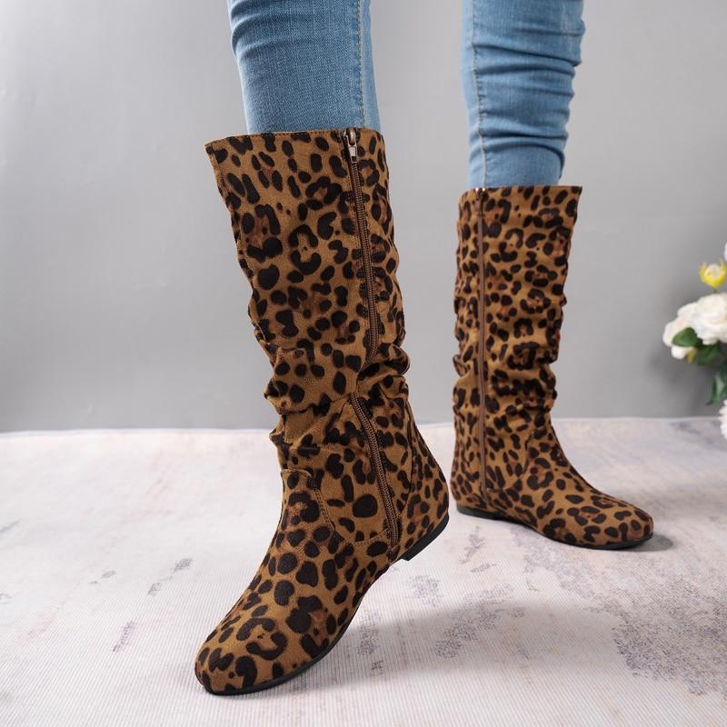 Autumn Winter New Plus Size Flat Shoes for Women Fashion Side Zipper Women's Thigh High Boots Vintage Casual Ladies Riding Boots
