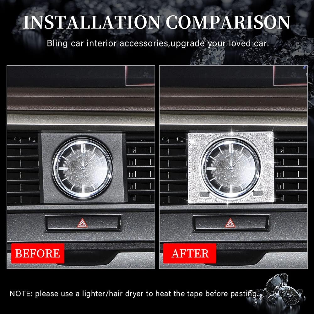 LECART Applicable to Lexus Car Accessories RX 350 450h Mixed Shiny Clock Decorative Cover Decoration RX Stickers Metal Car Interior Decoration Women