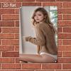 Beige Metal Wall Art Woman - Durable 2D Decor for Home, Cafe, Bar