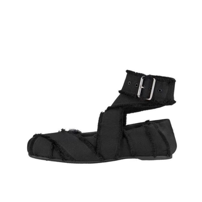 [This] Tassel Cross-strap Ballet Shoes Women's Retro Square Head Shallow Mouth Flat Bottom Mary Jane Single Shoes