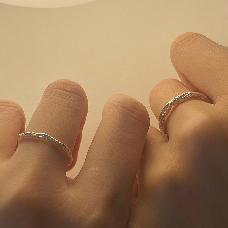 Nische Fortgeschrittener Design-Sinn Schlichte Mode Kalter Wind Ins Einstellbarer Adernring Vintage Geometrischer Fingerring Elegant Schlicht Damenringe