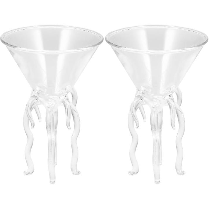 Hemoton 2pcs Octopus Cocktail Glass Creative Drinkware Bar Goblet Tools Snifters Unique Margarita Glasses Toasting Goblet Tumbler for Kitchen Bar