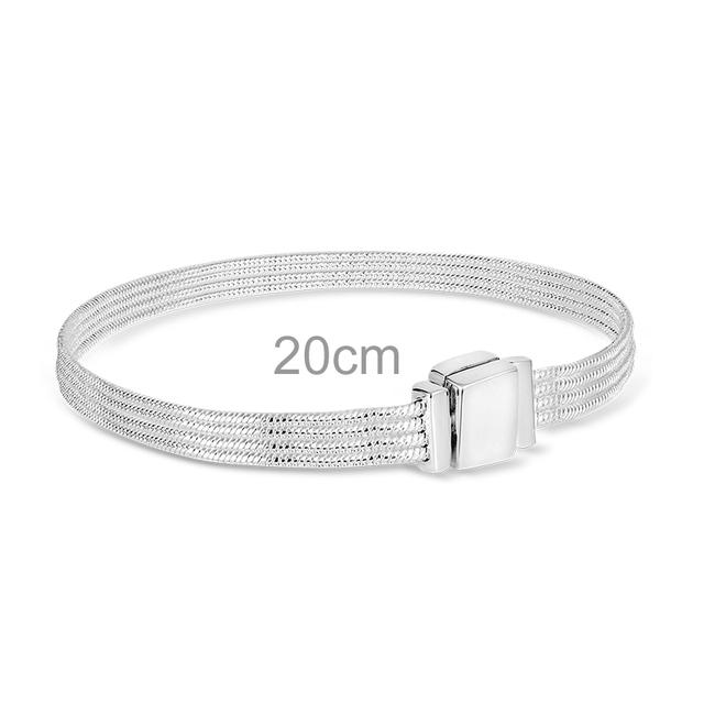 925 Sterling Silver Mesh Safety Chain Clip Bee Butterfly Round Charm Beads Fit Original Fasion Mesh Bracelet Silver 925 Jewelry