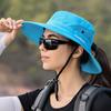 100% Polyester 9002 Summer Outdoor Sun Hat, Breathable Sun Hat, Folding Sun Hat, Female Ponytail Hole Fisherman Hat