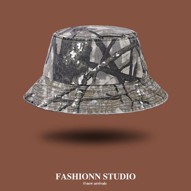 New Washed Old Retro Camouflage Soft Bucket Hat Men And Women Outdoor Mountaineering Sun Hat Sun Protection