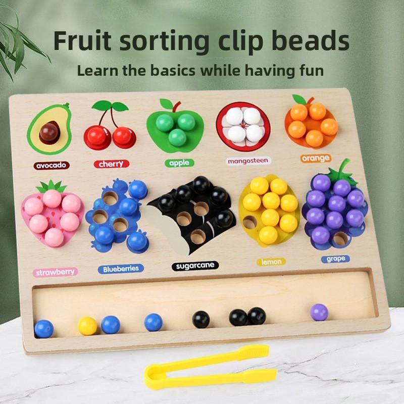 Wooden Fruit 3d Sorting Game For Kid Cognitive Motor Skills Development Training